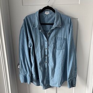 Casual Denim Button-Up Shirt Jilly Box Collab